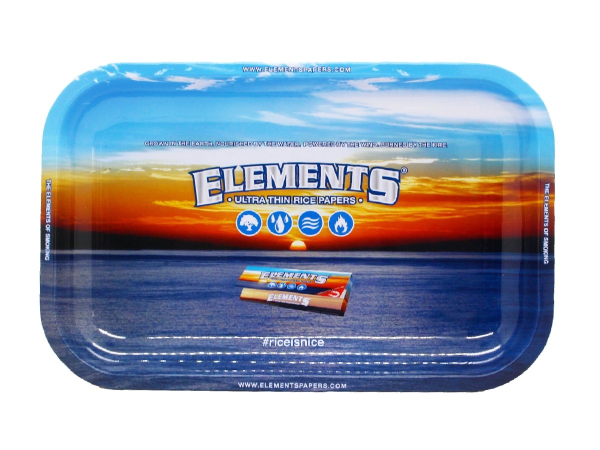 Elements Blue Medium Metal Rolling Tray - VIR Wholesale