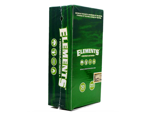 ELEMENTS Green Single Wide Single Rolling Papers - VIR Wholesale