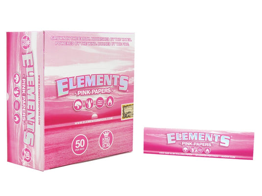 ELEMENTS Pink King Size Slim Rolling Papers - VIR Wholesale