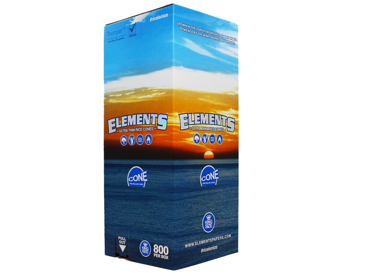 ELEMENTS Ultra Thin Pre-Rolled King Size Cones - 800 Per Box - VIR Wholesale