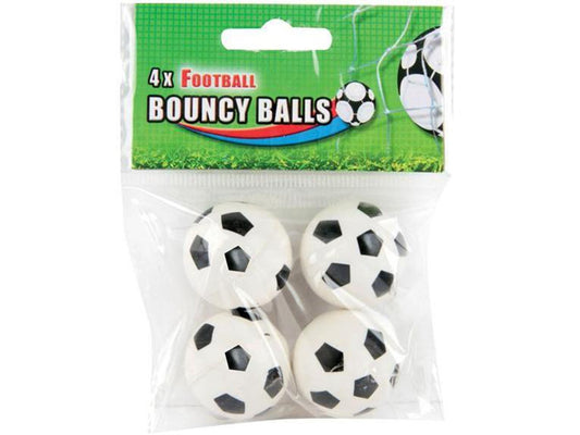 Football Bouncy Balls (4 Pack) - B/W - VIR Wholesale