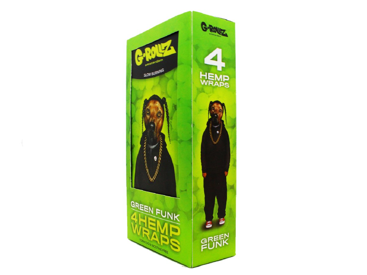 G-Rollz Hemp Wraps - 15 Per Box - 4 Per Pack - Green Funk - VIR Wholesale