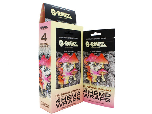 G-Rollz Hemp Wraps - 15 Per Box - 4 Per Pack - Russian Cream - VIR Wholesale
