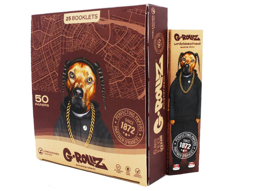 G-Rollz | Pets Rock 'Rap' Unbleached - 50 KS Slim Papers # - VIR Wholesale
