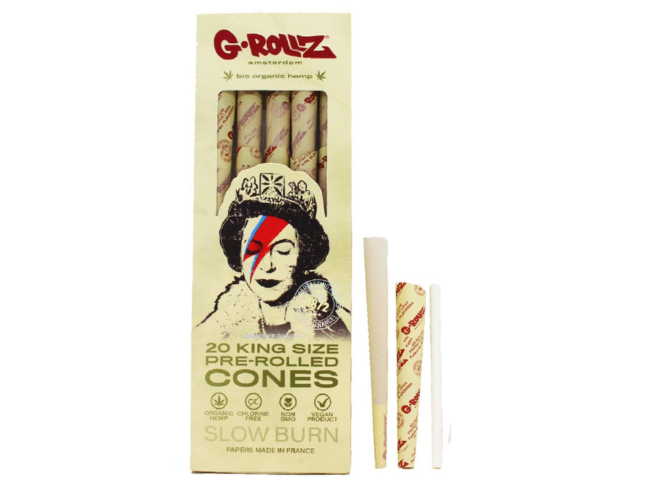 G-Rollz - Pre Rolled Cones 20 Pack - Bio Organic Hemp (Silver) - VIR Wholesale