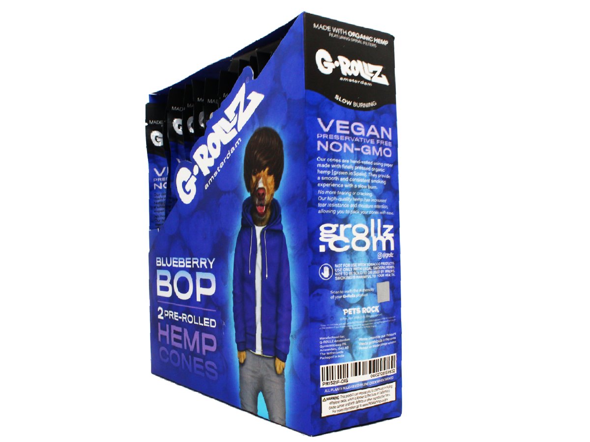 G-Rollz Pre-Rolled Hemp Cones - 12 Packs Per Box - 2 Cones Per Pack - Blueberry Bop - VIR Wholesale