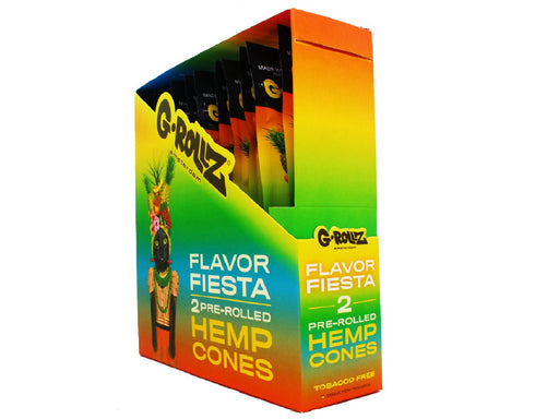 G-Rollz Pre-Rolled Hemp Cones - 12 Packs Per Box - 2 Cones Per Pack - Flavor Fiesta - VIR Wholesale