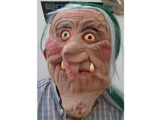 Halloween Rubber Mask With Hair - VIR Wholesale