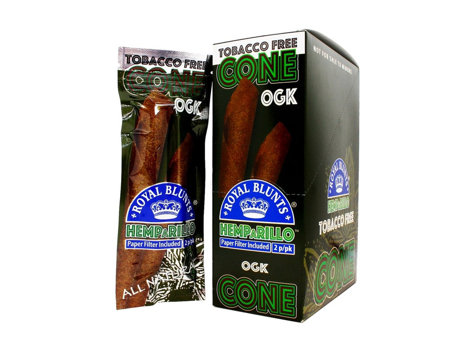 Blunts In Ril HEMP A RILLO Royal Blunt Cones - 10 Packs Per Box - 2 Blunts Per Pack ...