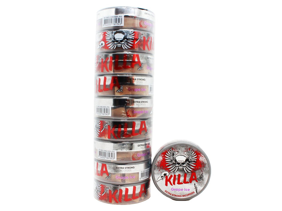 Killa Nicopods - 16mg Nicotine Per Pouch - 20 Pouches Per Can - 10 Cans Per Pack - VIR Wholesale