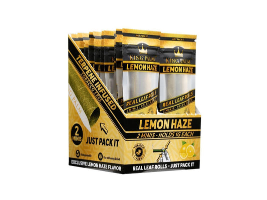 KING PALM 2 Mini Rolls Lemon Haze - 20 Pack - VIR Wholesale