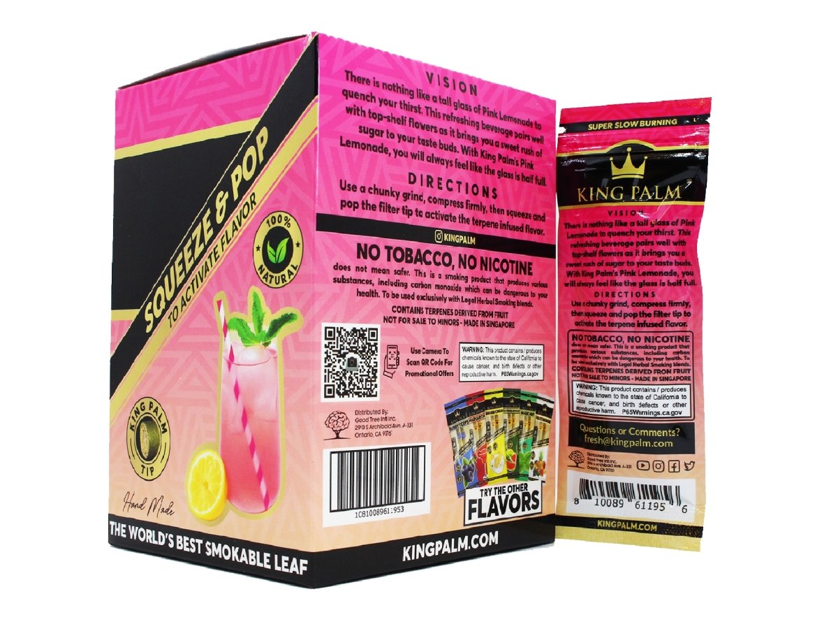 KING PALM 2 Mini Rolls Pink Lemonade VIR Wholesale