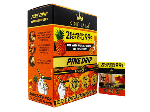 King Palm - Flavoured Filter Tips - 50 Packs Per Box - 2 Tips Per Pack - Pine Drip - VIR Wholesale
