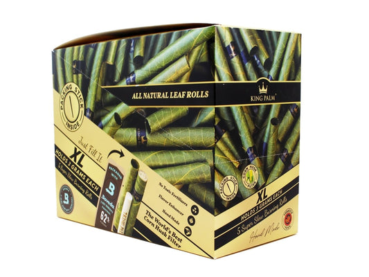 KING PALM Organic XL Roll Pre-Rolled Wraps - 15 Per Box - 5 Per Pack - 3g - VIR Wholesale