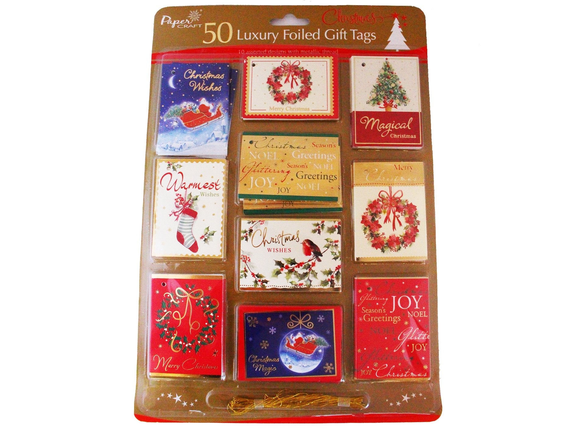 Luxury Foiled Christmas Gift Tags (50 Pack) - VIR Wholesale