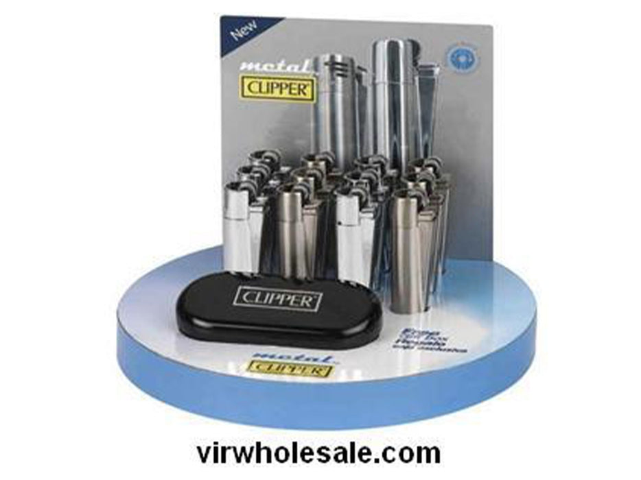 Metal CLIPPER Lighter With Free Gift Box 12's - VIR Wholesale