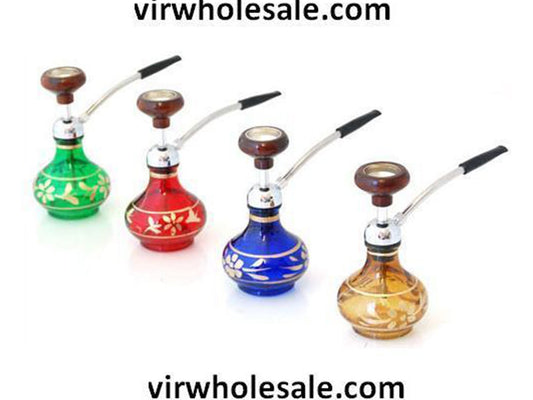 Mini Glass Hookah Assorted Colours (8") - VIR Wholesale