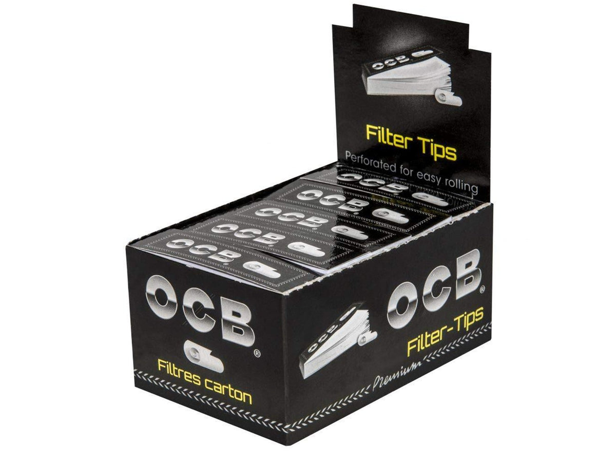 Filter Tips Box's OCB Tips Box - 25 Booklets x 50 Sheets Black — VIR Wholesale