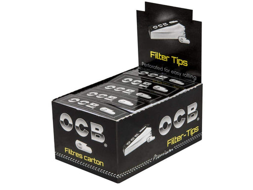 OCB Filter Tips Box + 25 Booklets x 50 Sheets Black - VIR Wholesale