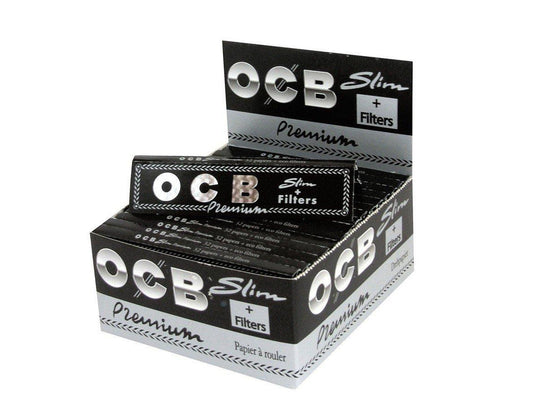 OCB Premium Slim black Papers + Tips (32 x 32 Sheets) - VIR Wholesale