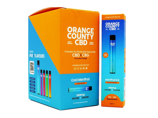 ORANGE COUNTY Disposable CBD Vape Pen - 500mg - Assorted Flavours - VIR Wholesale