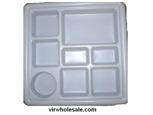 Plastic Plate 8 Compartments Assorted 25's - VIR Wholesale