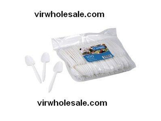 Plastic Spoon 100's (Large) - VIR Wholesale