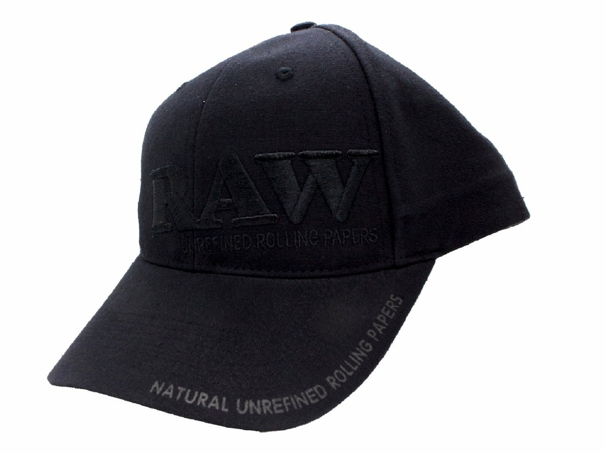 RAW baseball cap classic brim black on black — VIR Wholesale