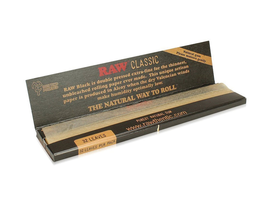 RAW Black Classic King Size Slim Rolling Papers - VIR Wholesale