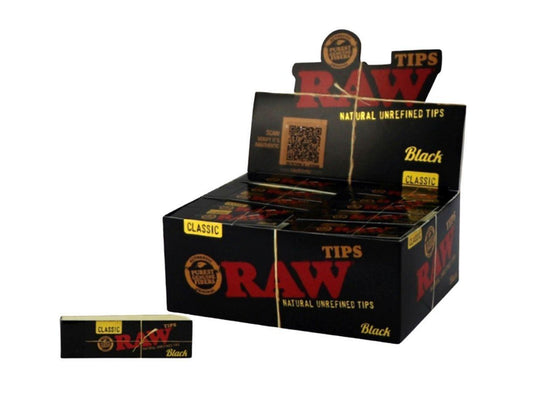 RAW Black Classic Standard Rolling Tips - VIR Wholesale