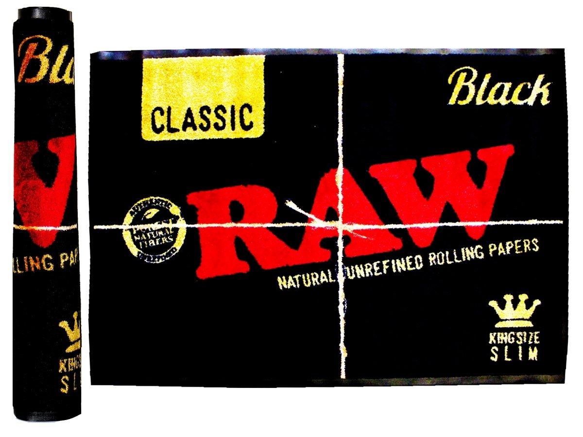 RAW Black King Size Slim Large Floor Rubber Outdoor Soft Mat - 80cm x 120cm - VIR Wholesale