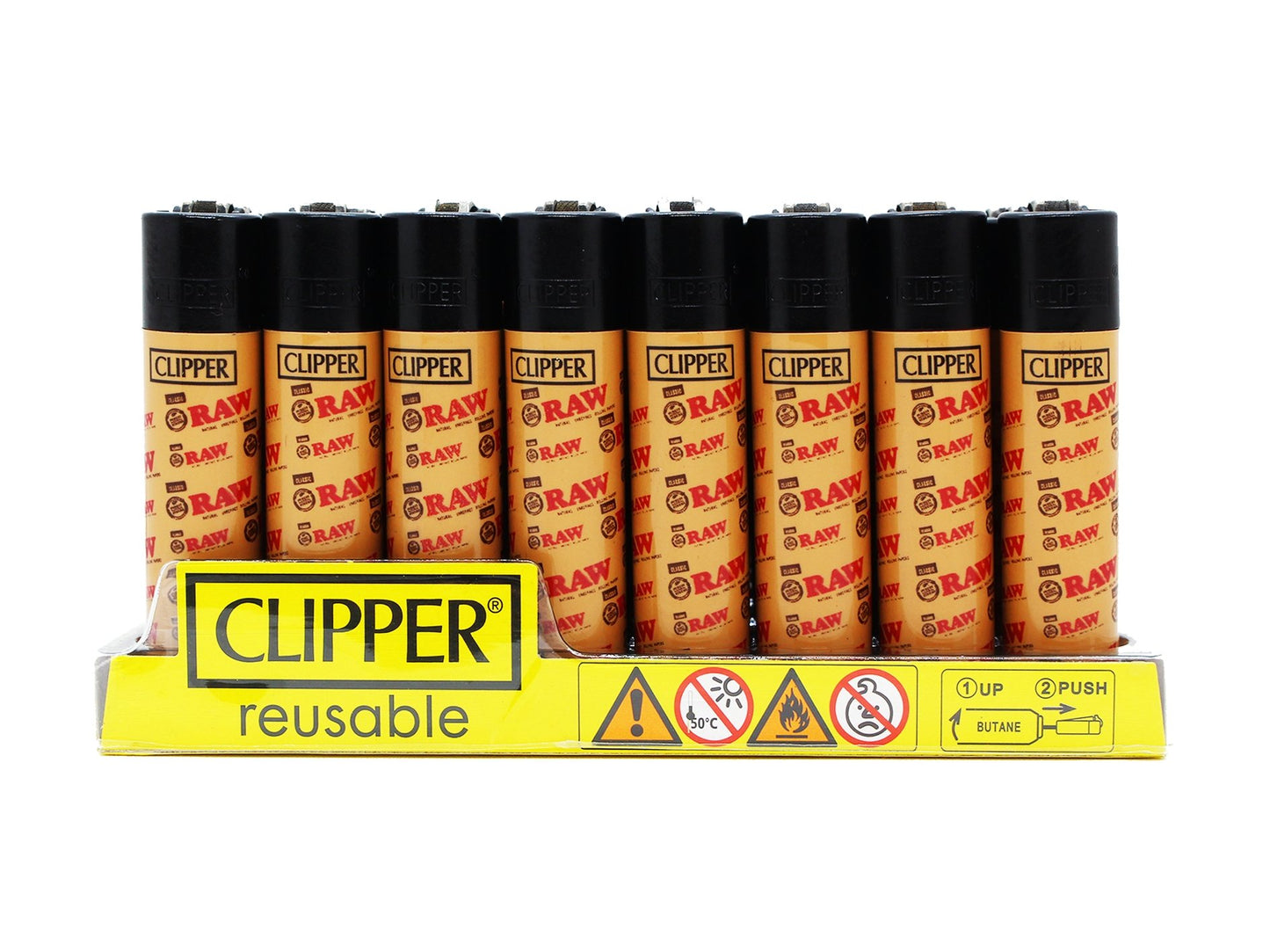 RAW Brown Print CLIPPER Logo Lighter - VIR Wholesale