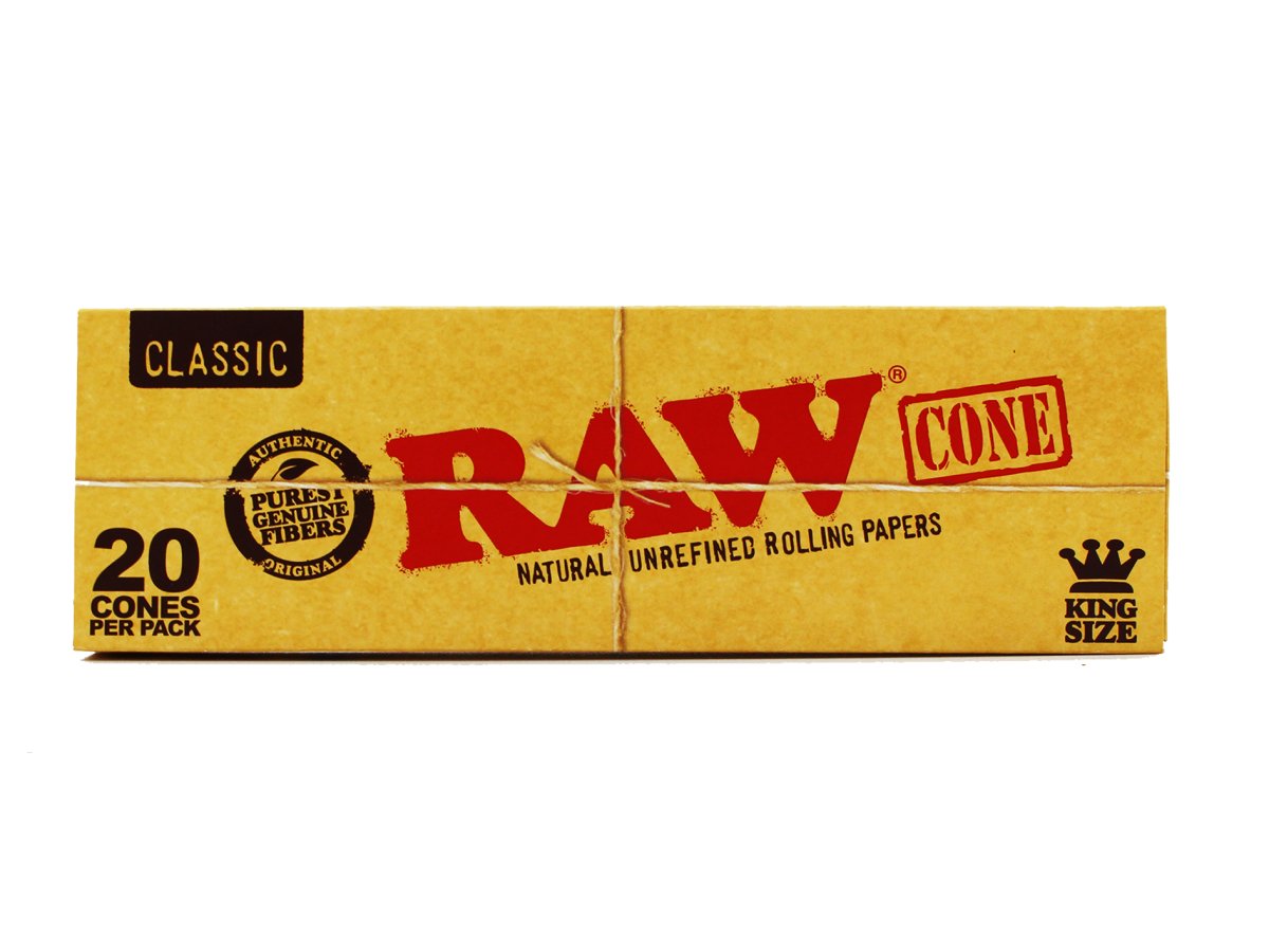RAW Classic King Size PreRolled Cones With Funnel 20 Pack VIR Wholesale