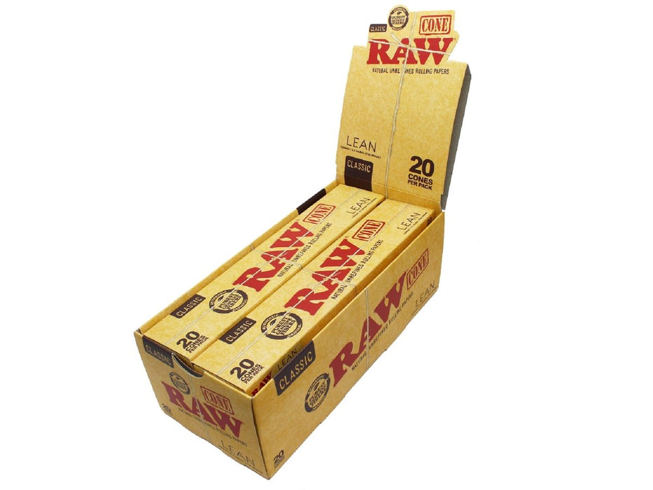 RAW Classic King Size Pre-Rolled Lean Cones - 20 Pack - VIR Wholesale