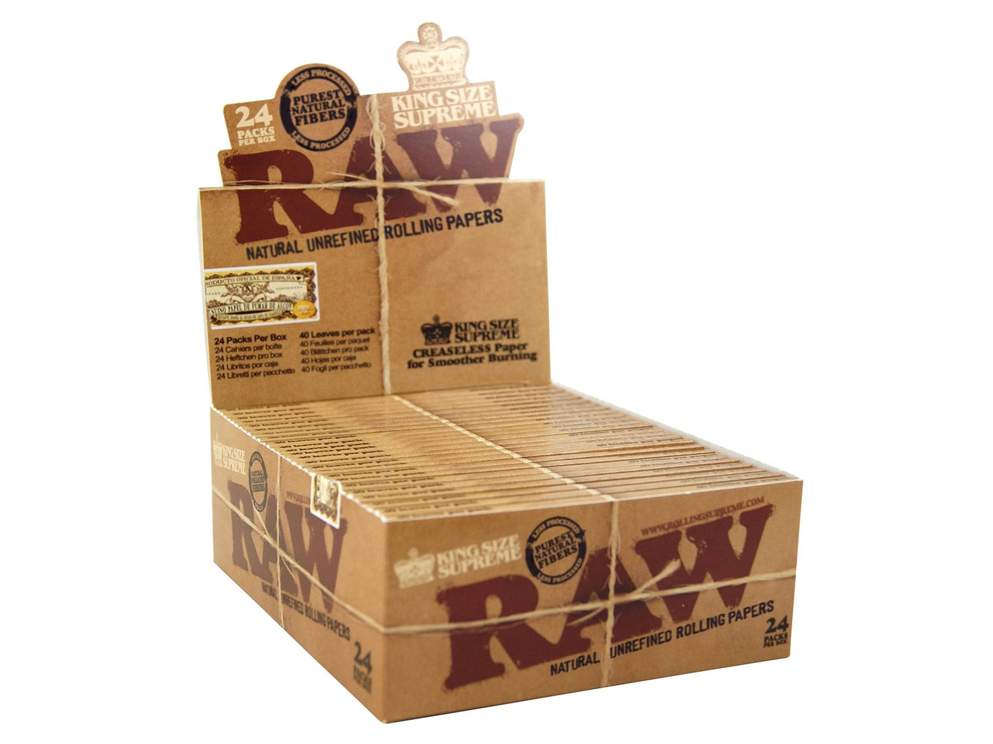 RAW Classic King Size Supreme Creaseless Rolling Papers - VIR Wholesale