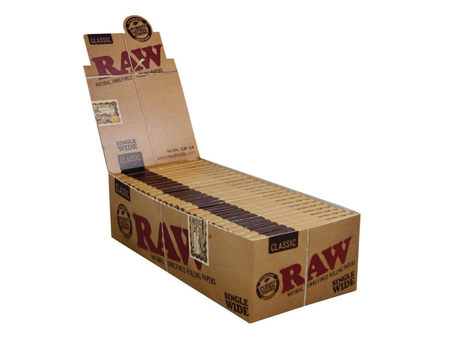RAW Classic Single Wide Standard Size Rolling Papers - VIR Wholesale