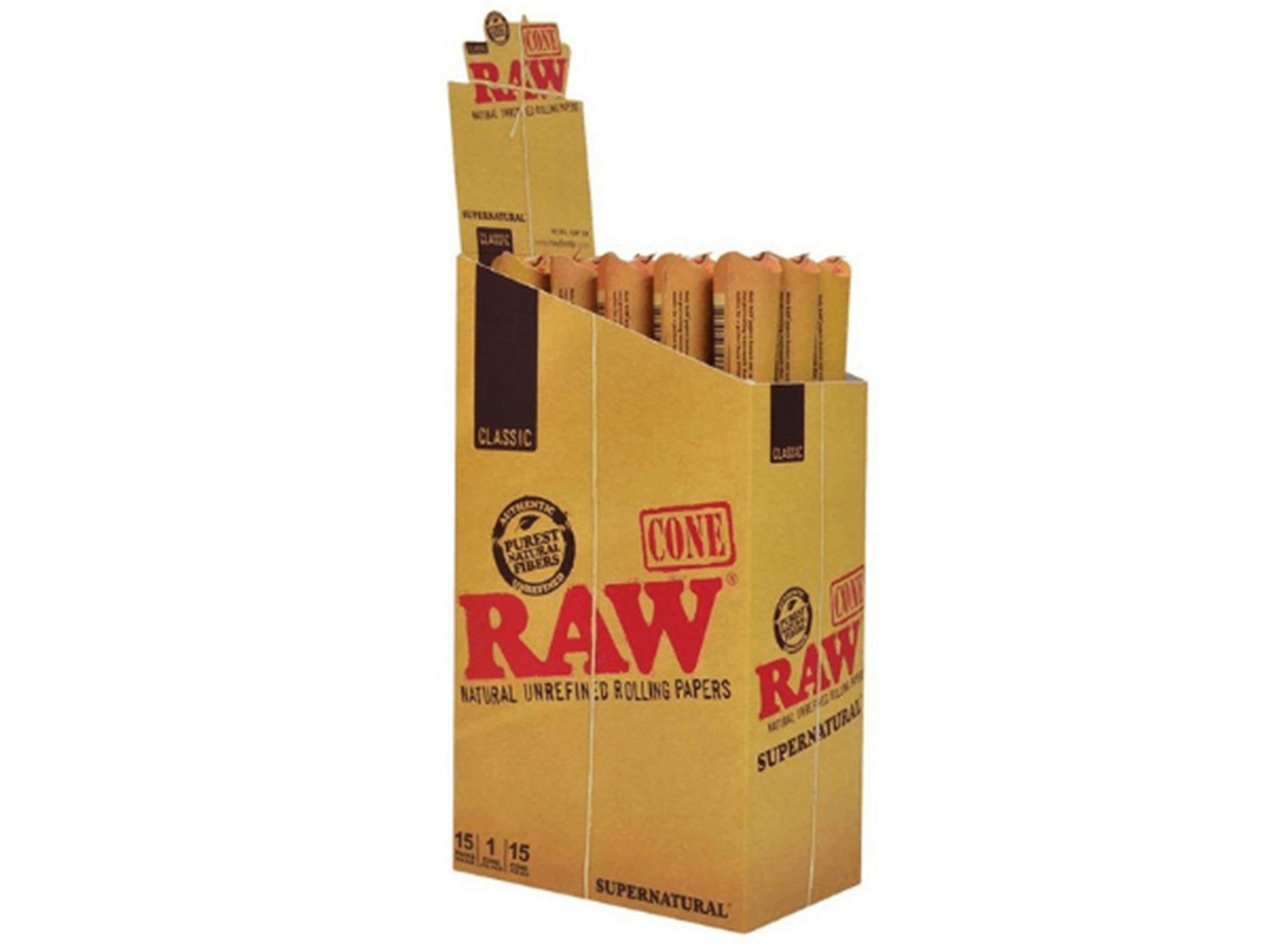 RAW Classic Supernatural Pre-Rolled Cones - 15 Bundle Pack - VIR Wholesale
