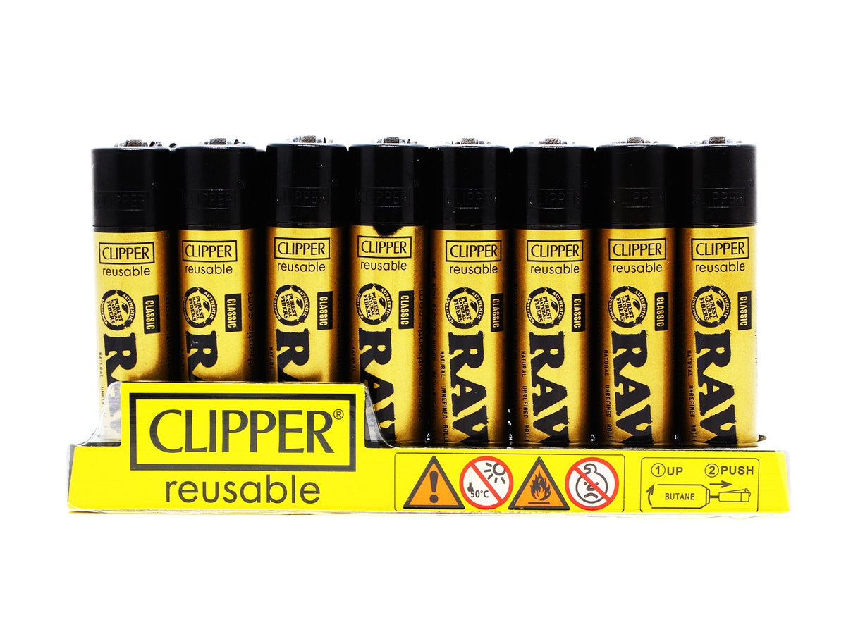 RAW CLIPPER Lighter - Gold With Black RAW Logo Design — VIR Wholesale
