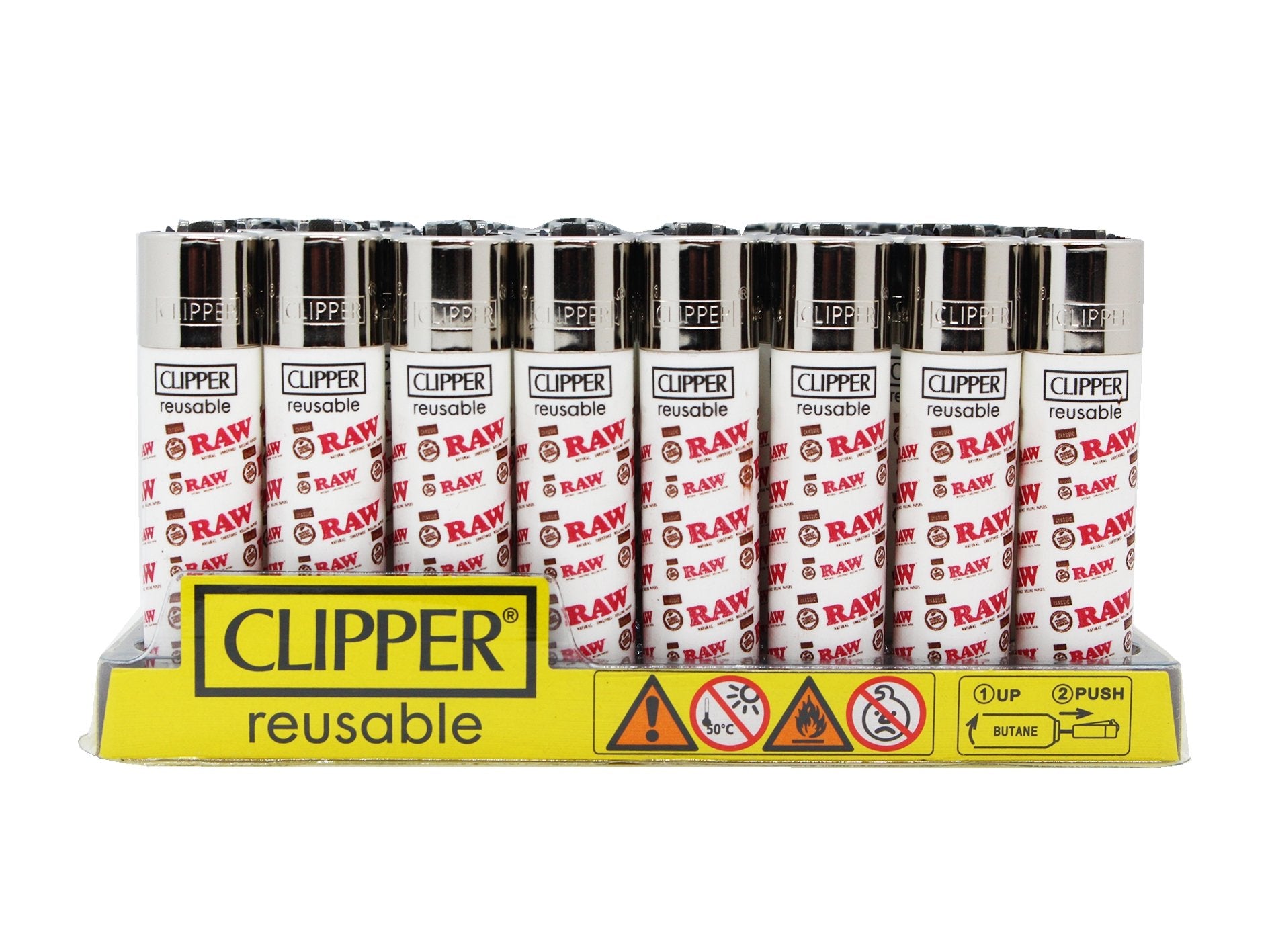 RAW CLIPPER Lighter- Red & White - Multi Logo - VIR Wholesale