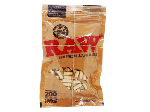 RAW Filter Cellulose Tips - Slim 200 Filters Per Bag - 30 Bags Per Box - VIR Wholesale