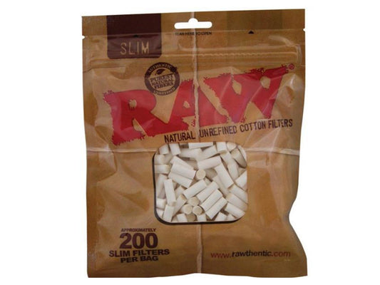 RAW Filters Slim 200 Per Bag (Cotton) - VIR Wholesale
