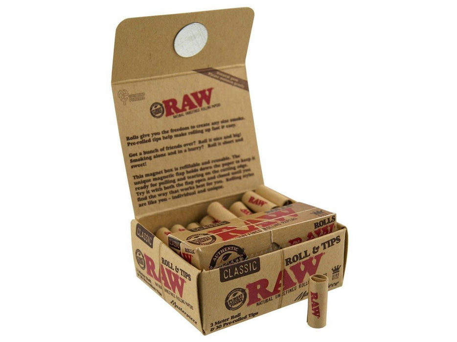 RAW Masterpiece Classic Rolling Paper Rolls With Pre-Rolled Tips - VIR Wholesale
