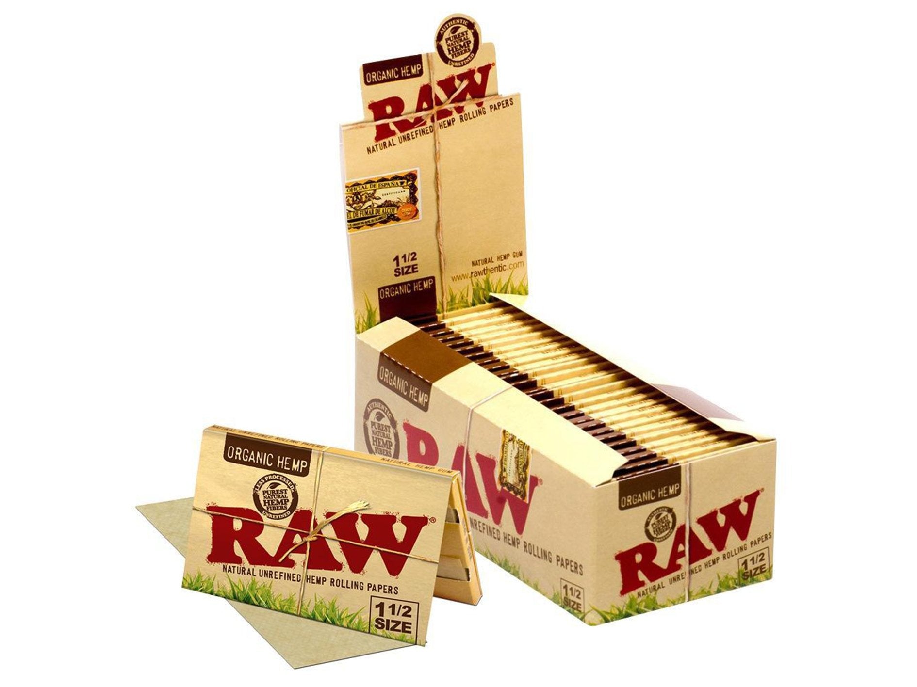RAW Organic 1½ Size Rolling Papers - VIR Wholesale
