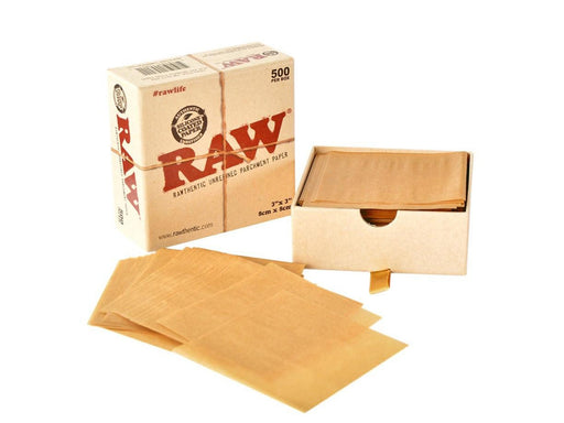 RAW Parchment Paper - 500 Box - Unrefined 3' X 3' Silicone Coated Squares - VIR Wholesale