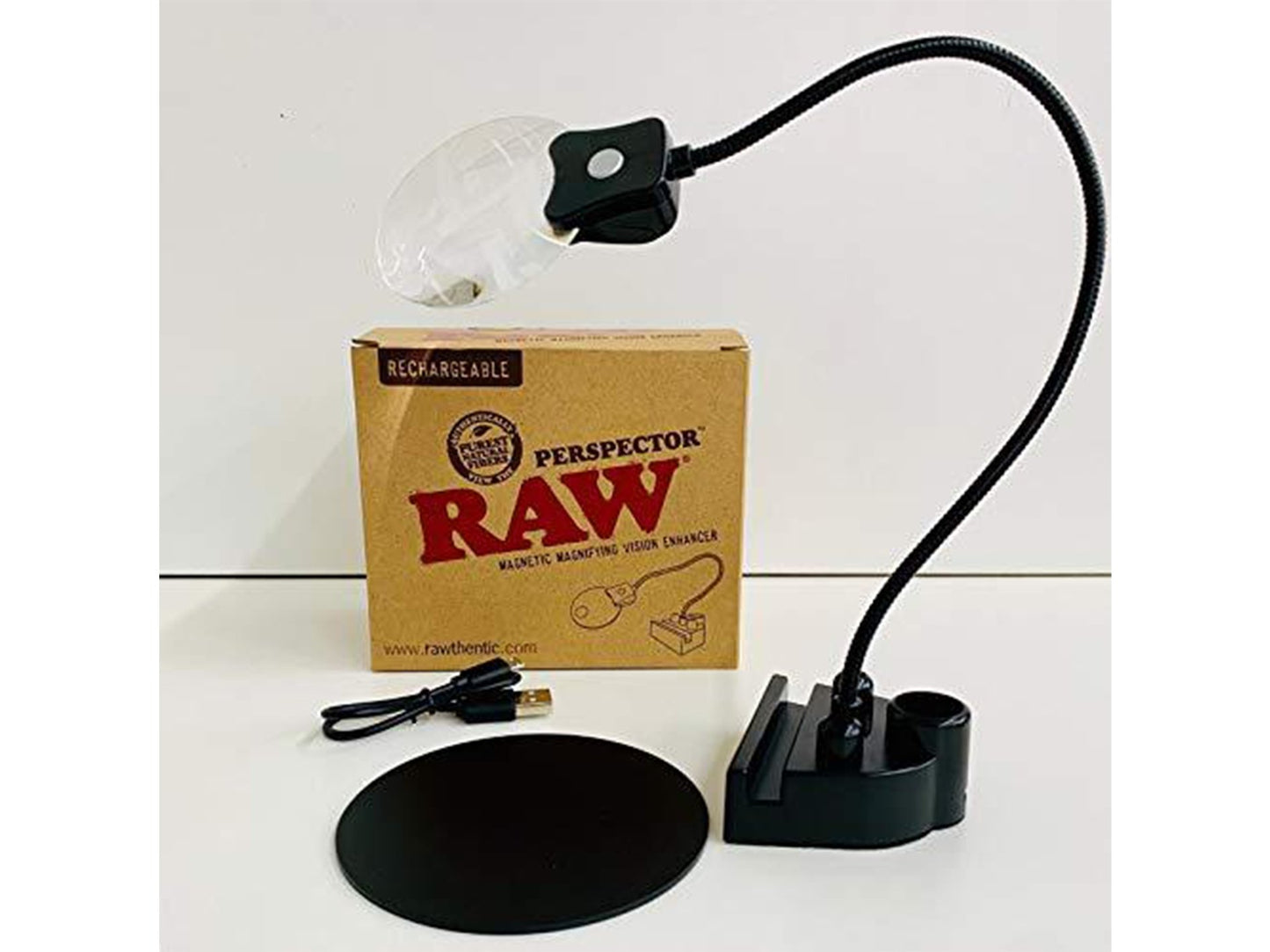 RAW Perspector With UV & LED Light, Triple And 5-Way Magnifier, Magnetic Base For A Firm Stand - VIR Wholesale