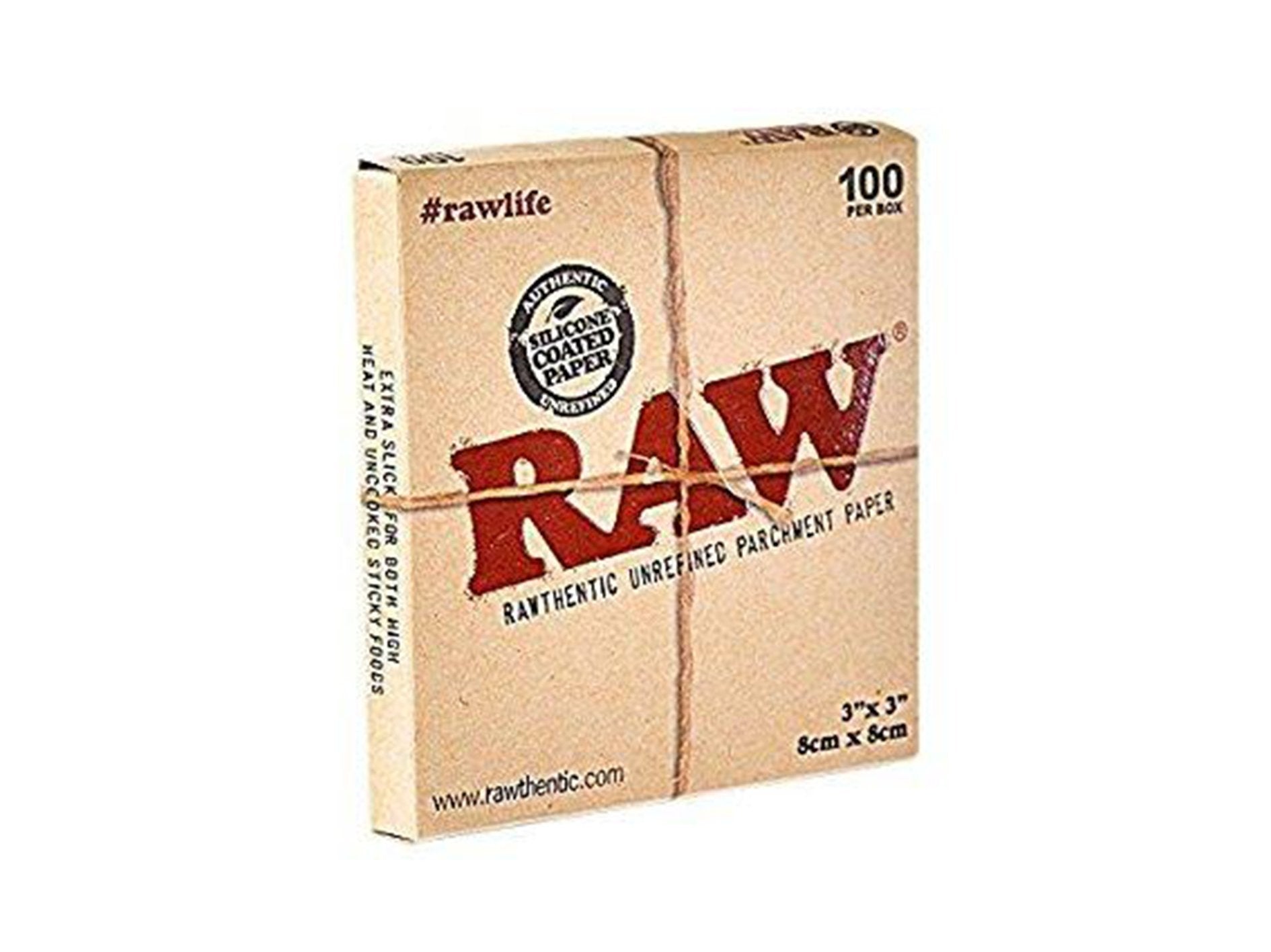 RAW Unrefined Parchment Paper Squares 3" x 3" 100 Sheet Pack - VIR Wholesale