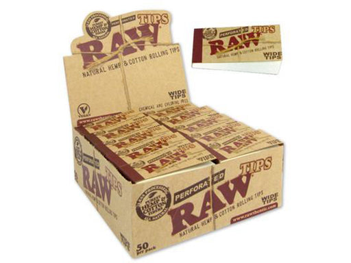 RAW Wide Tips Perforated 50 Per Box - VIR Wholesale