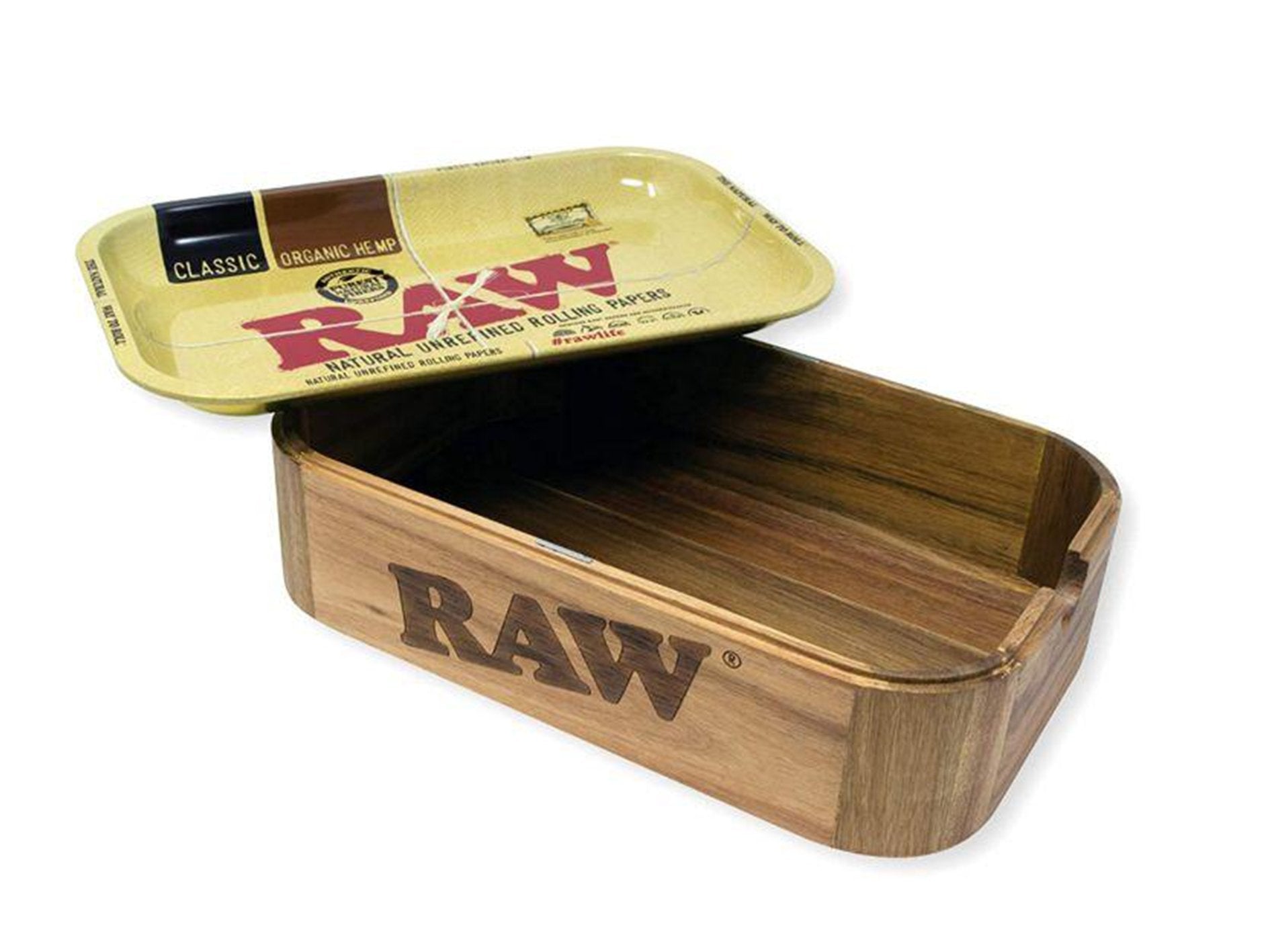 RAW Wooden Cache Box With Tray - VIR Wholesale