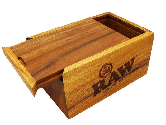 RAW Wooden Storage Box With Slide Top Lid - VIR Wholesale