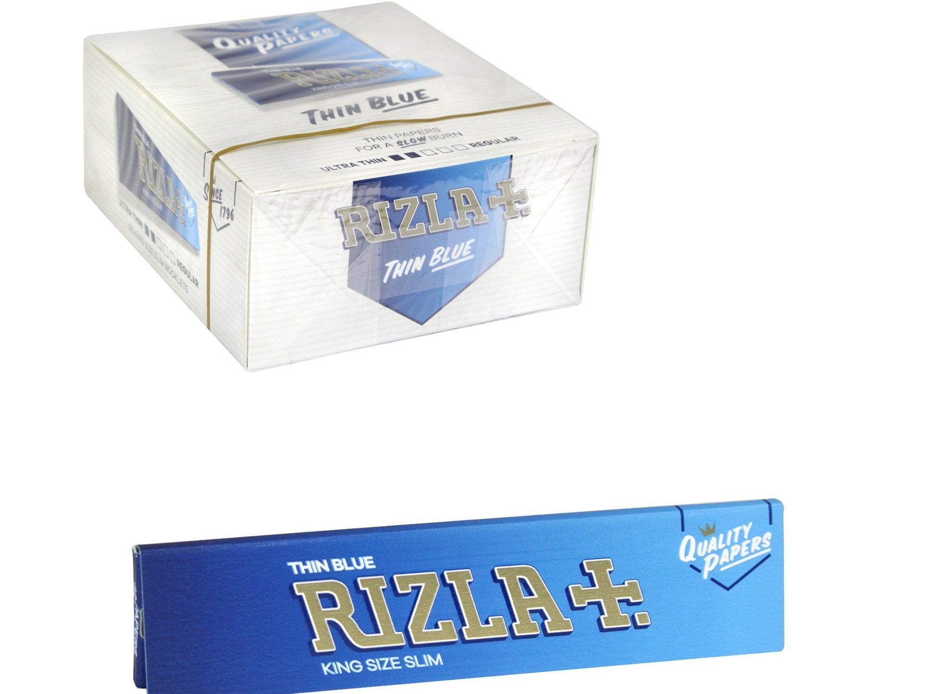 RIZLA Blue King Size Slim 50 Booklets Per Box – VIR Wholesale